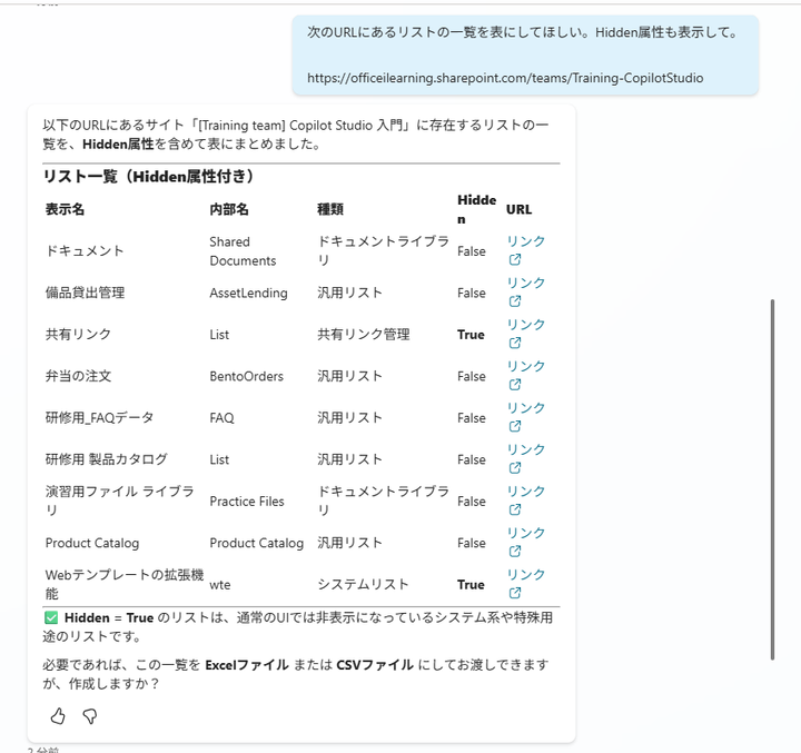 SharePoint Technical Notes : Copilot Studio で SharePoint Lists